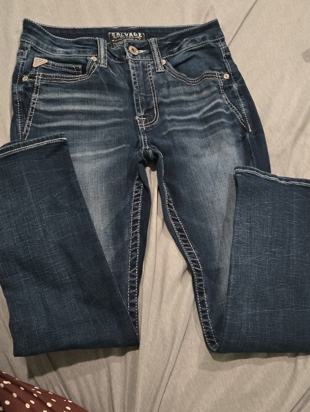 Salvage Men's Slim Straight Jeans in Dark Blue Wash 31x30